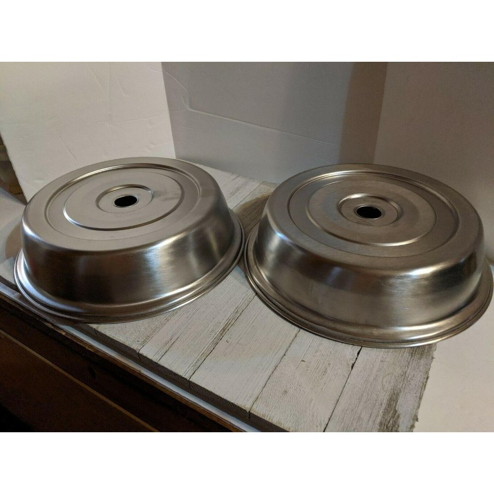 Set of 2 Vollrath 62300 Stainless Steel Plate Cover For 9" Plates 9 1/2" Dia